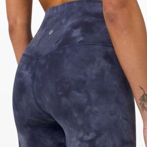 Lululemon Athletica Dark Blue Tie-Dye Bike Shorts